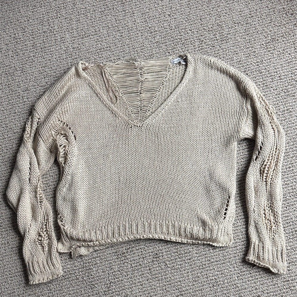 Beige Knit Women's Sweater M/L